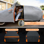 Car Cover for 2015-2026 Volvo XC90, Waterproof Custom-fit All Weather Sun Rain UV Snow Dust Protection Windproof Outdoor XC90 Full Car Cover with Door Zipper & Cotton Lining-Gray