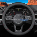 Deer Route Custom-Fit for Mini Steering Wheel Cover, Premium Leather Car Steering Wheel Cover with Logo, Non-Slip, Breathable, for Mini Accessories (A-Style,for Mini Cooper)