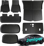 Tesla Model Y Juniper 2025 2026 Floor Mats & Cargo Liners Full Set 9 PCS Extra-Thick TPE CabinProtect™ for 5-Seater | All-Weather Pet & Child-Friendly Accessories(Not for Standard)