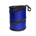 Automotive Waterproof Portable Collapsible Small Trash Can Garbage Container fits Most Cars,Polyethylene, SUVs, and Trucks Blue