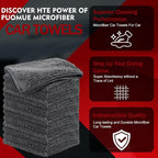 12 Pack Microfiber Cleaning Cloth for Cars, 12" X 12" Car Microfiber Towels, Soft, Absorbent and Lint Free Cleaning Cloth, Premium Wash Cloth for Car,Window and Household, Dark Grey