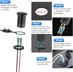 78W 4 Port 12V USB Outlet Car Charger, Super Fast Dual PD3.0 & QC3.0 Multiple USB Port for Car, USB C Cigarette Lighter Replacement 12 Volt Socket Waterproof for Marine Boat Motorcycle RV Golf Cart