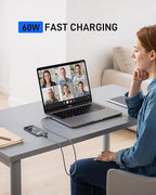 Short USBC to USBC Cable 1FT, 60W USB Type C Fast Charging Cable for Car, Durable iPhone USB C to USB C Charger Cable USB C Cord for iPhone 17/16/15/Pro Max/Plus, Samsung Galaxy S26 and More-2Pack