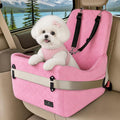 Dog Car Seat for Small/Medium Dogs Up to 35 lbs – Patented Safety System, 5" Memory Foam Pet Booster Car Seat, Fully Detachable and Washable Dog Carseat with 2 Storage Pockets (Pink)