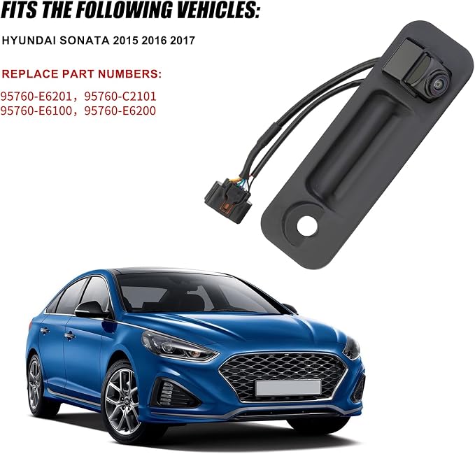 Rear View Back Up Camera Compatible with Hyundai Sonata 2015 2016 2017 Park Assist Camera Replaces# 95760-E6201 95760-C2101