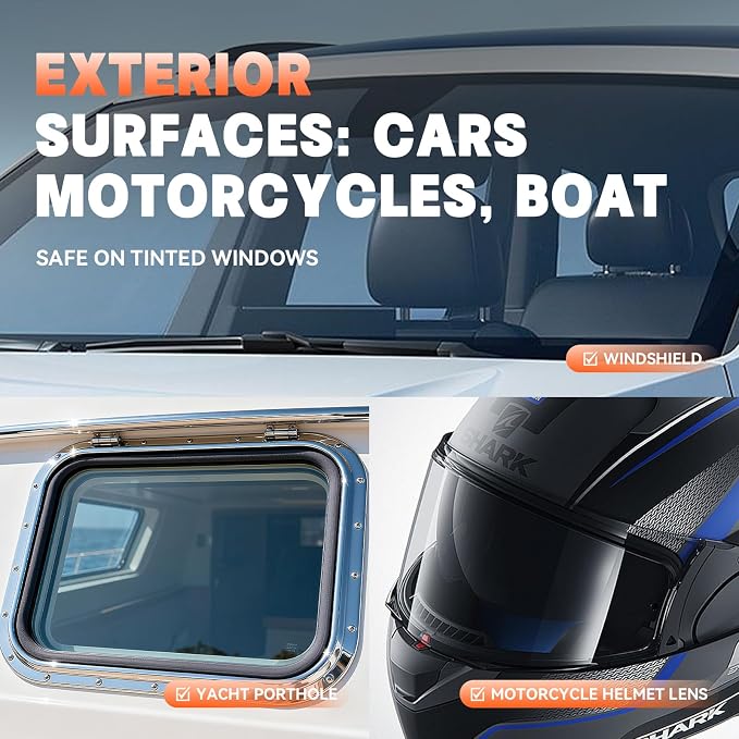 Spray Rain & Fog Defense Duo: Hydrophobic Rain Repellent & Anti-Fog Interior Spray for Car Windows, Windshield & Motorcycle Visors | Long-Lasting Bead Effect, 72-Hr Fog Prevention