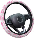 Pink Fairytale Castle Steering Wheel Cover, Polyester Car Wheel Grip, Universal 15 Inch for Cars SUVs Trucks