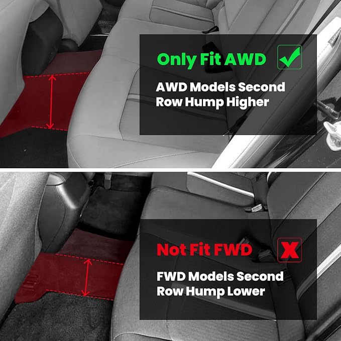 Floor Mats & Cargo Mat for Hyundai Sonata 2020-2026 (Only Fit AWD & Gas) / Kia K5 2021-2025 (Only Fit AWD, Not for FWD) Custom Fit TPE All Weather Floor Liners Car Mats Accessories