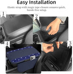 Bling Blue Car Center Console Cover, Leather Car Arm Rest Cover with 2 Storage Bags, Universal Auto Armrest Protector Storage Box, Bling Accessories Interior for Most Vehicles