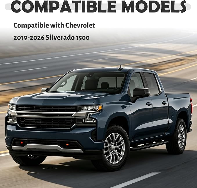 Car Windshield Sun Shade Compatible with Chevrolet 2019-2026 Silverado 1500,Summer Essentials Car Sunshades for Windshield with Storage Bag,Foldable Sun Shade for Cars Windshields