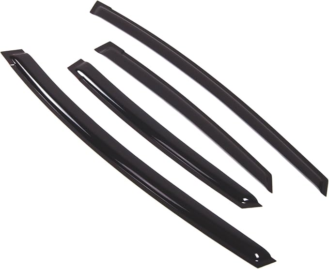WD2-437 Dark Smoke 4 Pcs Set Window Visor (Outside Mount) Deflector Rain Guard Compatible with 2010-2015 Toyota Prius
