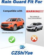 in-Channel Rain Guards Fit for Chevy Traverse 2018-2023 Window Rain Guard Extra Durable Window Deflectors Visor Window Vent Visors Vent Shades Exterior Car Accessories