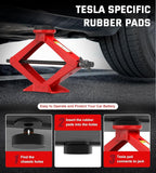 Car Jack Kit 2.5 Ton Scissor Jack for Tesla Model Y Model 3/S/X, Red Tesla Jack Kit with Tesla Pucks