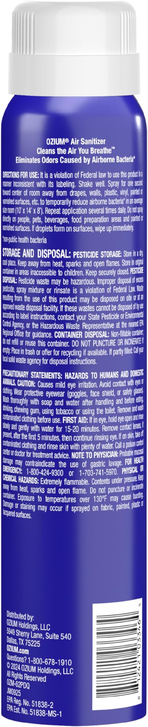 Air Sanitizer Spray - Room Odor Eliminator for Home, Car, and Office - Citrus Air Cleaner - 3.5 oz - 2 Pack