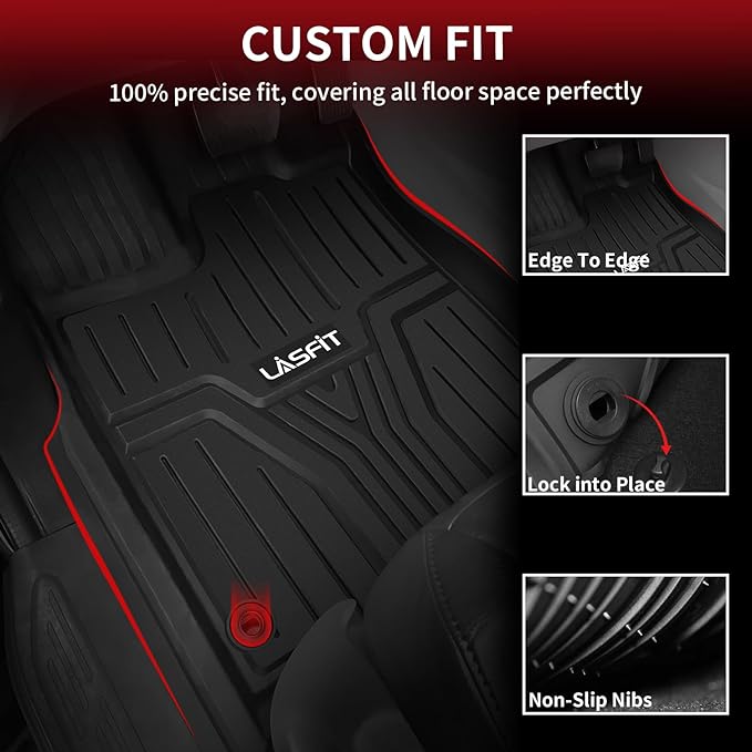 Floor Mats for Honda Odyssey 2026 2025 2024 2023 2022 2021 2020 2019 2018 Mini Passenger Van, All Weather TPE Car Liners,1st & 2nd & 3rd Row (EX-L/Elite/Touring/Sport-L/Sport/EX/LX)
