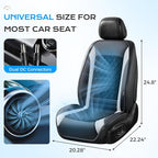 Coverado 2026 New Cooling Car Seat Cover Front Seat, 12V-24V Air Flow Ventilated Cushion with 8 Cooling Fans, Universal for Car SUV Pickup Truck, Ash Gray