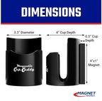 Magnetic Cup Holder - Caddy for Bottles, Glasses, and Cans - Fits on Fridge, Lawnmower, Forklift, Cart, or Ladder - Heavy-Duty Magnet