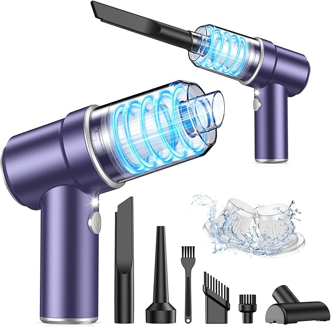 Handheld Car Vacuum Cleaner, 9000PA Vacuum Cleaner & Air Duster, 120W High Power Vacuum Portable Cordless, Hand Held Vacuum Rechargeable with Multi-Nozzles & LED Light for Home, Car, Office
