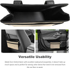 Car Trash Can, Foldable Multi-Pocket Design Auto Hanging Storage Container with Garbage Bags, Multifunctional Mini Oxford Storage Bag Garbage Holder for Cars SUVs Trucks (Beige)