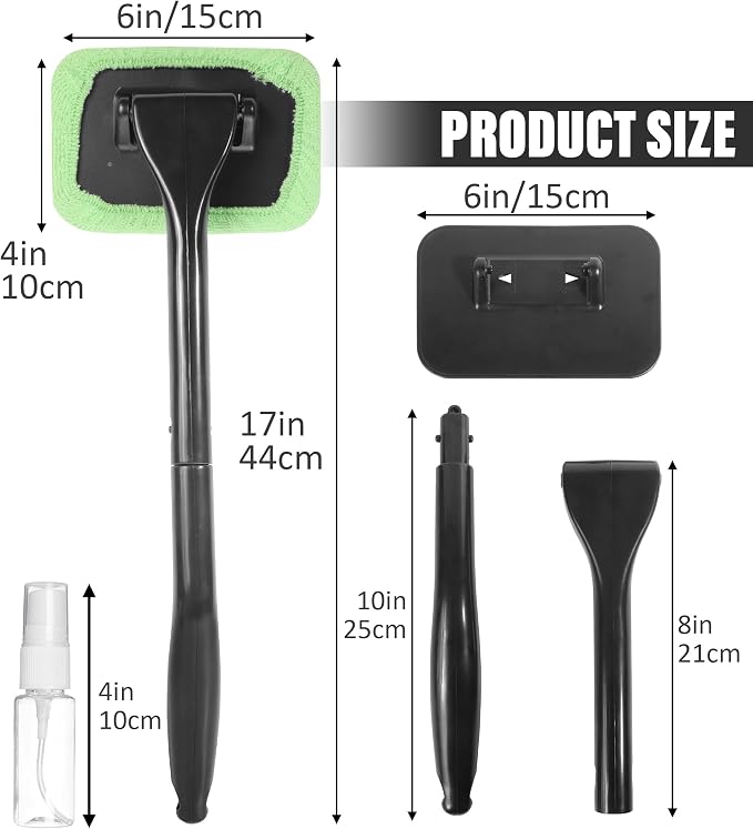 Windshield Cleaning Tool,Car Cleaning Window Tool,Car Window Cleaner Tool,Car Accessories Car Window Cleaner with Unbreakable Extendable Handle and Microfiber Cloth for Auto Glass Wiper Car