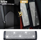 JDDRY 2-Pack Bling Seat Belt Covers,Bling Seat Belt Covers for Womens,Car Seat Belt Strap Cover Shoulder Pad,Universal Car Interior Accessories Fit for Car/Truck/SUV(Silver,2PC)