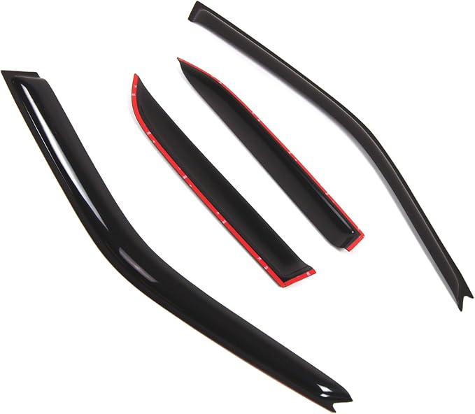 WD2-354 Dark Smoke 4 Pcs Set Window Visor (Outside Mount) Deflector Rain Guard Compatible with 1991-1994 Nissan Sentra