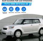 4pcs Smoke Tint Sun Rain Guard Vent Window Visors Compatible with 2008-2015 Scion xB, Outside Mount Tape On Style Acrylic Set of 4 Front+Rear