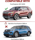 Outside-Mount Window Rain Guards Fit for Ford Explorer 2011-2019, Extra Durable Window Visors Wind Deflector Dark Smoke Vent Shades Car Tape-on with Thicker 4PCS