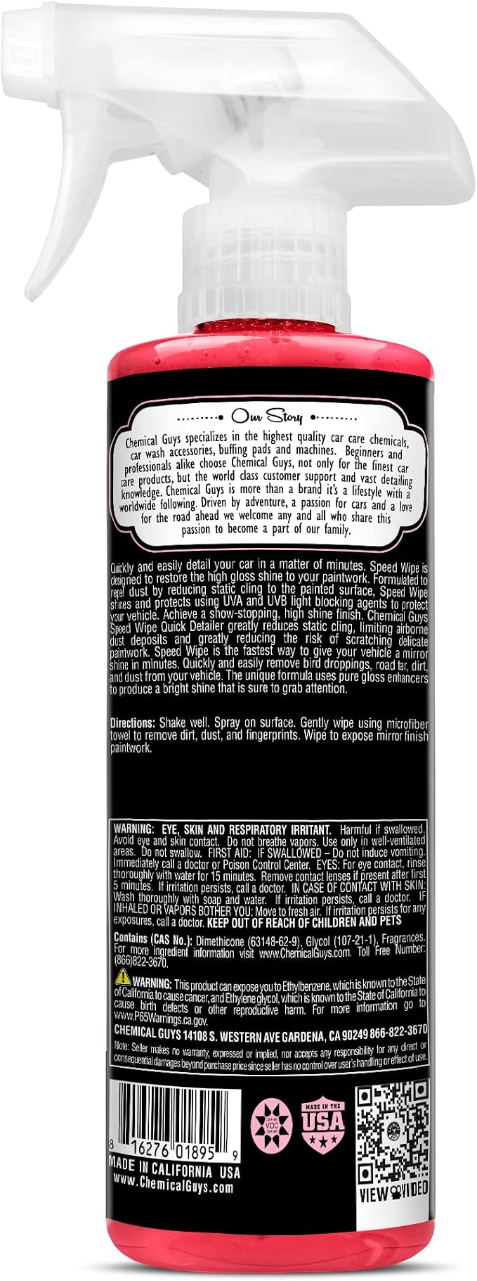 WAC_202_1602 Speed Wipe Spray Gloss & Quick Detailer, Great for Cars, Trucks, SUVs, Motorcycles, RVs & More, Cherry Scent, 16 oz (2 Pack)