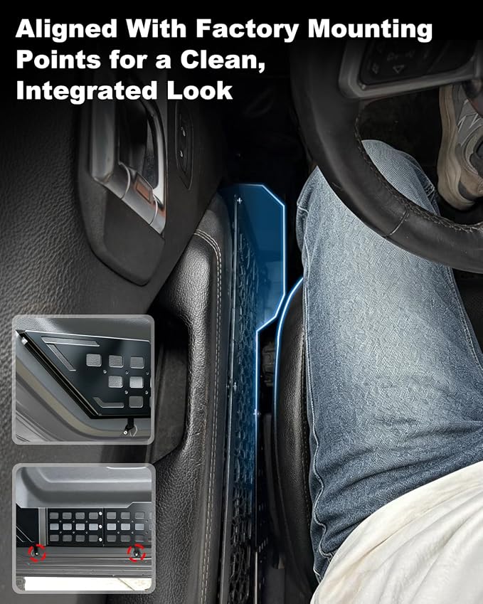 Metal Front Door Pocket Storage Compatible with Jeep Wrangler JL JLU 4XE 2018-2026 Gladiator JT 2020-2026, Side Doors Insert Panels Replaced Pockets Organizer Accessories - 2PCS