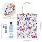 Cute Car Trash Can, Hanging Canvas Car Back Seat Organizer and Storage Bag, Funny Car Trash Bag for Travelling, Outdoor Cute Purple Butterfly