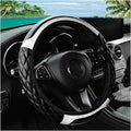 Car Steering Wheel Cover, 14.5-15inch Leather Anti-Slip Car Wheel Cover Protector, Safety Comfortable Desgin, Universal Auto Steering Wheels Accessories for Cars Truck SUV (White)