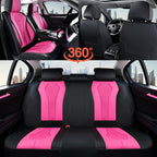 Seat Covers, Car Seat Covers Full Set, Rose Car Seat Cover, Driver Seat Covers Front Seats Rear Seat Cover, Luxury Car Seat Cushion,Leather Seat Cover Seat Protector Fit for Most Cars
