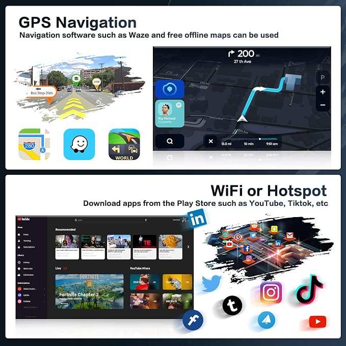 8 Core 4+64G Radio for Mitsubishi Lancer 2007-2012 Android 15 CarPlay Stereo Upgrade 10.1" Touch Screen Android Auto Bluetooth GPS 59UI Backup Camera