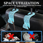 4PCS Bling Car Seat Headrest Hooks, Purse Holder for Car, Vehicle Back Seat Purse Handbag Hanging Holder with Crystal Rhinestone, Diamond Car Rear Seat Organizer for Vehicles (Lake Blue)