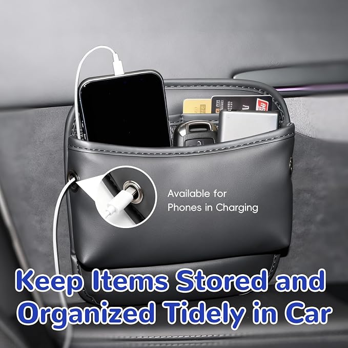 Car Seat Side Pocket Organizer Car Pocket Pouch for Seat, Door, Console, Car Seat Gap Filler Organizer Multifunctional Car Organizer Accessories for Phone Sunglasses Keys Cards (Small)