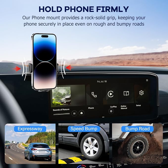 Car Phone Holder Fit for Kia Carnival 2025-2026 Accessories -Cell Phone Mount for Carnival 12.3 inch Touchscreen Hands-Free 360° Rotation,Does Not Affect Air Vent