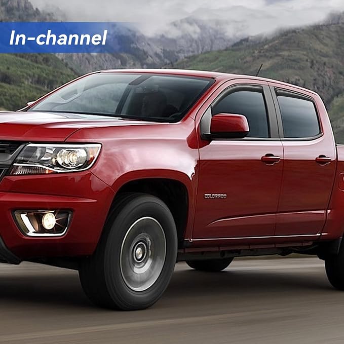 in-Channel Window Visors Rain Guards for 2015-2022 Chevy Colorado/GMC Canyon Crew Cab, Window Vent Wind Deflectors Visors Shades for 15-22 Colorado/Canyon Crew Cab