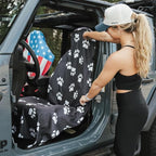 Athletic Running Towel, Full-Sized, Car Seat Cover - Performance Microfiber (Paw Prints & PR's w/Snaps)