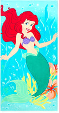 Store Official Ariel Beach Towel with The Little Mermaid Screen Art on Topside - Measures 29" x 58" - Soft & Absorbent for Pool or Beach - Bath Towels for Kids Who Love Princesses & Ariel