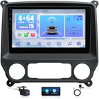 Android 15 Car Radio Stereo for Chevy Silverado&GMC Sierra 2014-2018: 10-Inch Touchscreen Upgrade for 2015 Silverado Radio, Wireless CarPlay&Android Auto/Bluetooth/WiFi/GPS/FM SWC/Backup Camera,4+64G