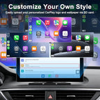9" Upgraded Wireless Carplay Screen For Car, Built-in Apps Net-flix Youtube Tiktok, Portable AI Magic Box For Apple Car Play & Android Auto Screen With HD Backup Camera, Voice Assistant, OTA Updates