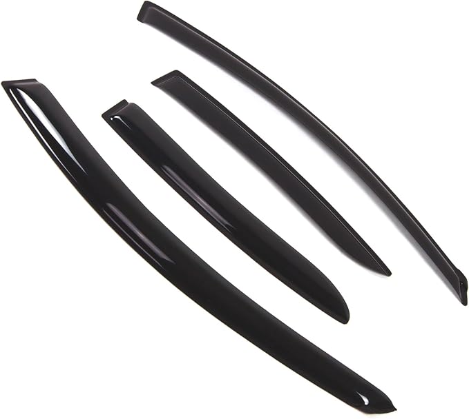 WD2-305 Dark Smoke 4 Pcs Set Window Visor (Outside Mount) Deflector Rain Guard Compatible with 2010-2013 Mazda Mazda3 Sedan
