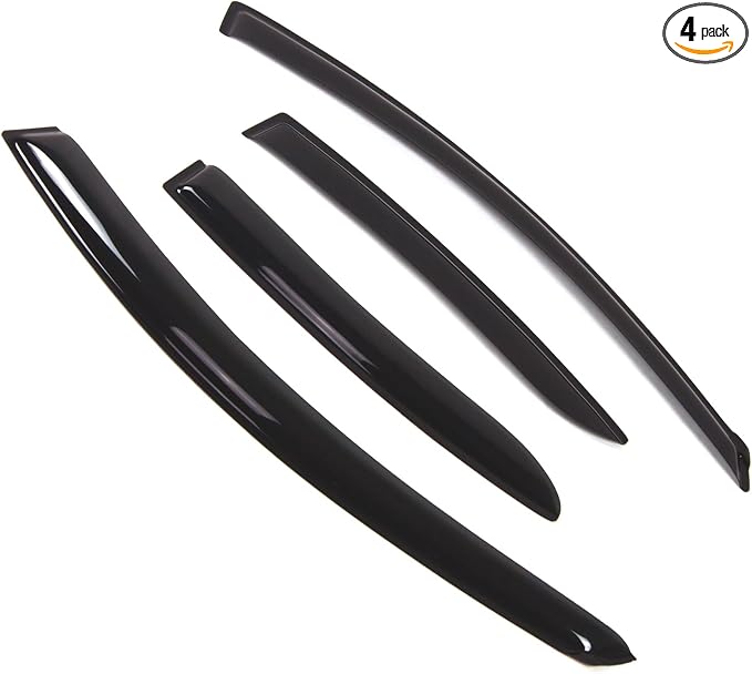 Outside Mount Window Vent Visors Rain Guards Compatible with Mazda Mazda3 Sedan 2010-2013 | Side Window Wind Deflectors Rain Shields | Black Tinted, 4 Pcs Set, BGWV-305