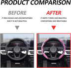 2pcs Universal Fit Carbon Fiber Steering Wheel Cover, Anti-Skid Steering Wheel Cover/Segmented Steering Wheel Protector/Car Interior Accessories (Plik)