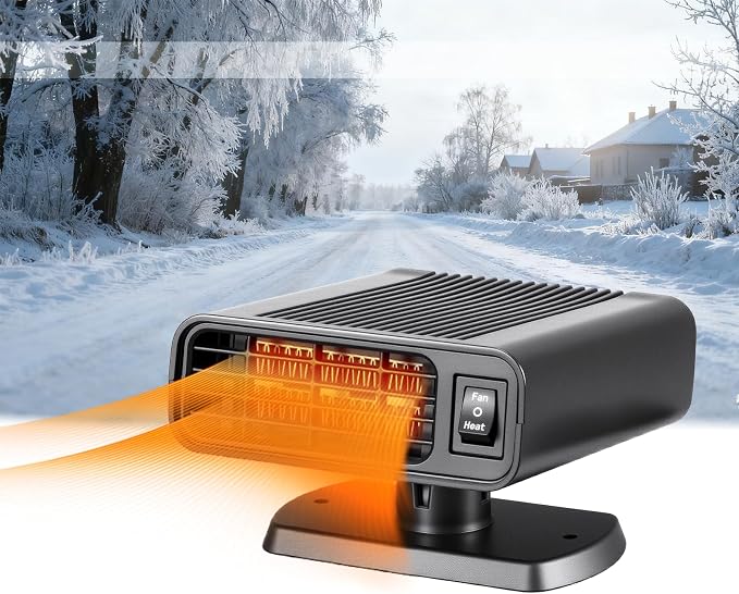 Portable Car Heater 12V, 2026 New Upgrade Portable 2-in-1 Defroster Defogger with Fast Heating, Plug in Cigarette Lighter for Car, SUV, Truck