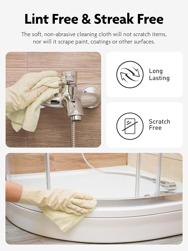 Microfiber Cleaning Cloth Roll- 30 Sheets, 12" x 12" (Beige) | Super Absorbent, Lint-free, Tear-away Microfiber Towel Roll, for All-Purpose Cleaning, Reusable Alternative to Paper Towels