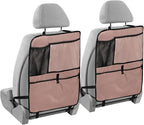 Rose Gold Car Seat Organizer for Kids Backseat Kick Mat with Adjustable Strap Back of Seat Protectors for Car Vehicle SUV 2 Pcs