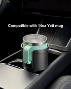 Upgraded Car Cup Holder Expander Adapter with Offset Adjustable Base, Compatible with Yeti 14/24/36/46oz Ramblers, Hydro Flasks 32/40oz, Other Large Bottles Mugs in 3.5"-4.0", Silver 1 Pack