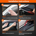 Window Visor Rain Guards Compatible with 2019-2024 Dodge Ram 1500 New Body Crew Cab with 4 Full Size Doors, Tape-On Wind Deflectors Vent Visors for Trucks Accessories